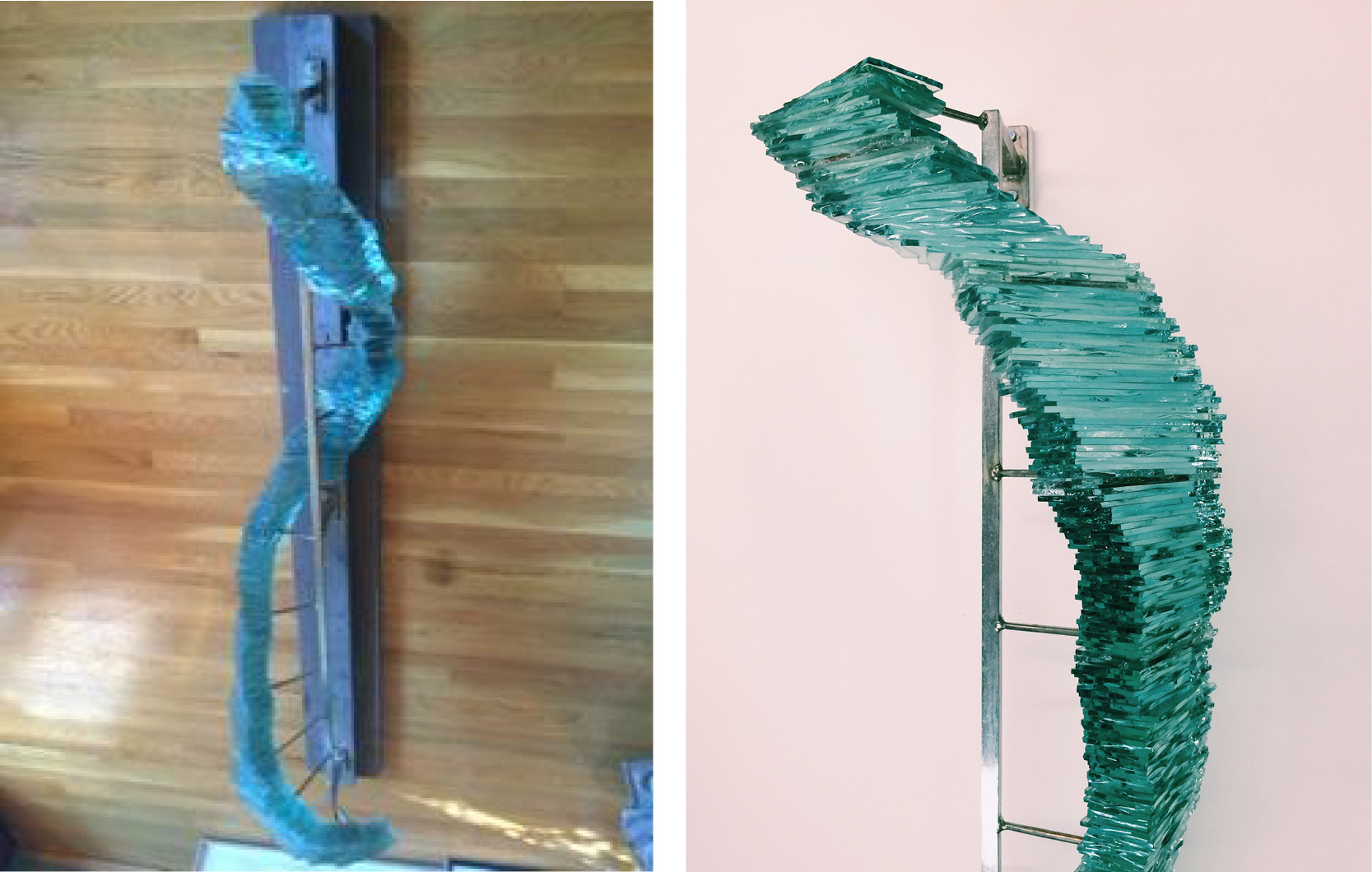 Before and after sculpture revitalization by Allison and Ross